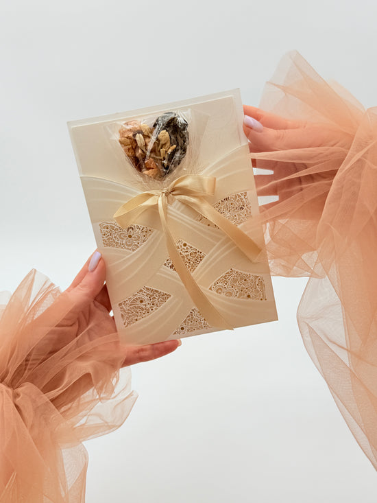 Brew Pop with a Beautiful Ivory Lace Card (🔴Minimum order: 10 Brew cards) Bulk discounts available