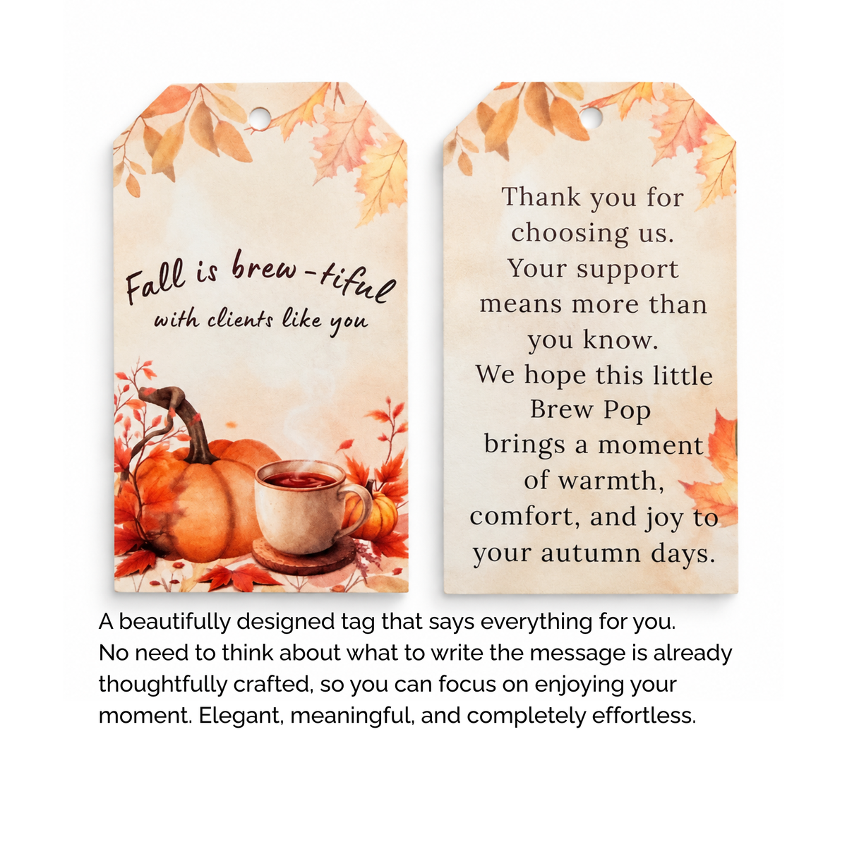 Brew Pop with “Client Appreciation” Tag (minimum order 10 pieces)