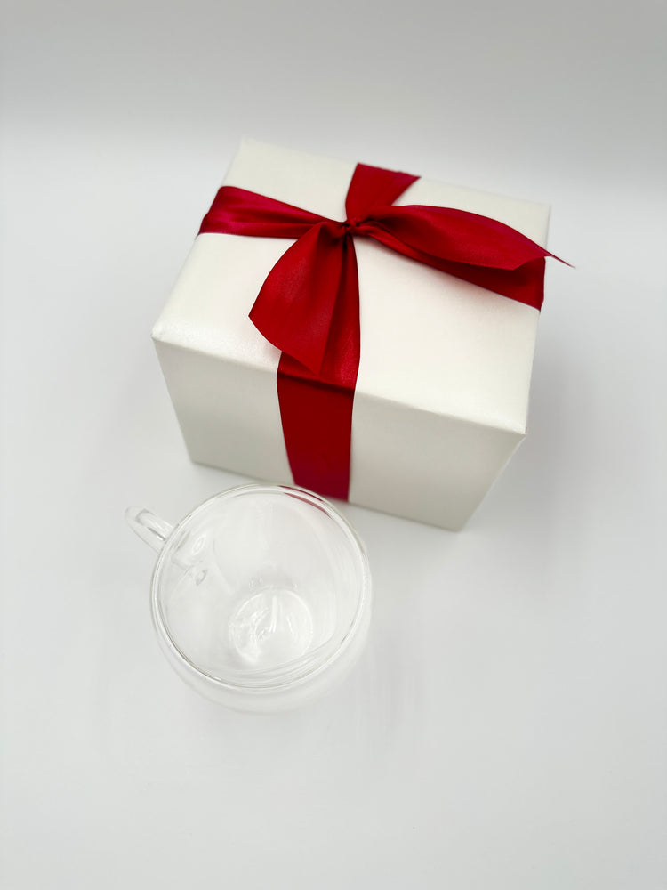 Heart-Shaped Double Wall Glass Cup 8 oz, Clear - Sip&