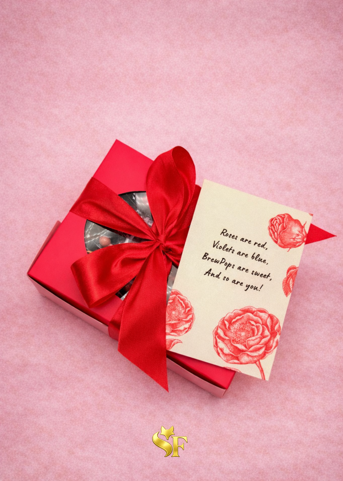 Red Gift Set “10 Tea Roses” for 300 ml (11.8oz) +Card - Sip&