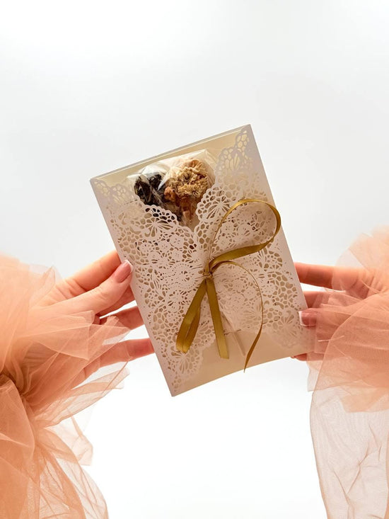 Brew Pop with a Beautiful White Lace Card (🔴Minimum order: 10 Brew cards) Bulk discounts available