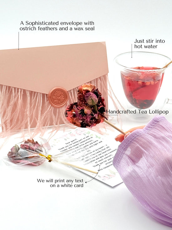 BrewPop + Beautiful Pink Card with Ostrich Feathers (🔴Minimum order: 10 Brew cards) Bulk discounts available