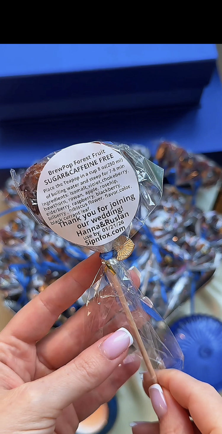 Brew Pop Round Shape Pomegranate with Beautiful Card and Ribbon(š“Minimum order: 10 Brew cards) Bulk discounts available - Sip&