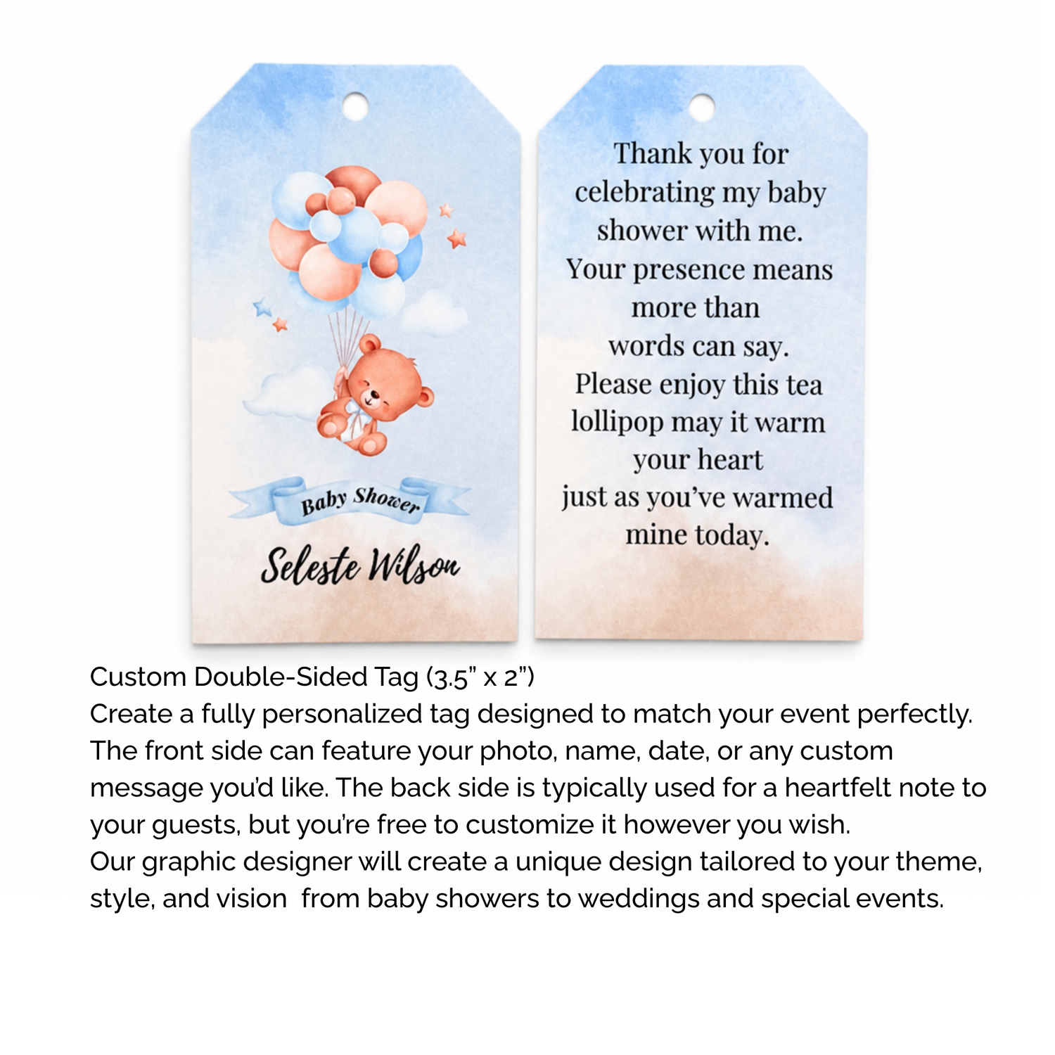 Brew Pops Baby Boy  with a Custom Thank you tag (minimum order 25 pieces) - Sip&