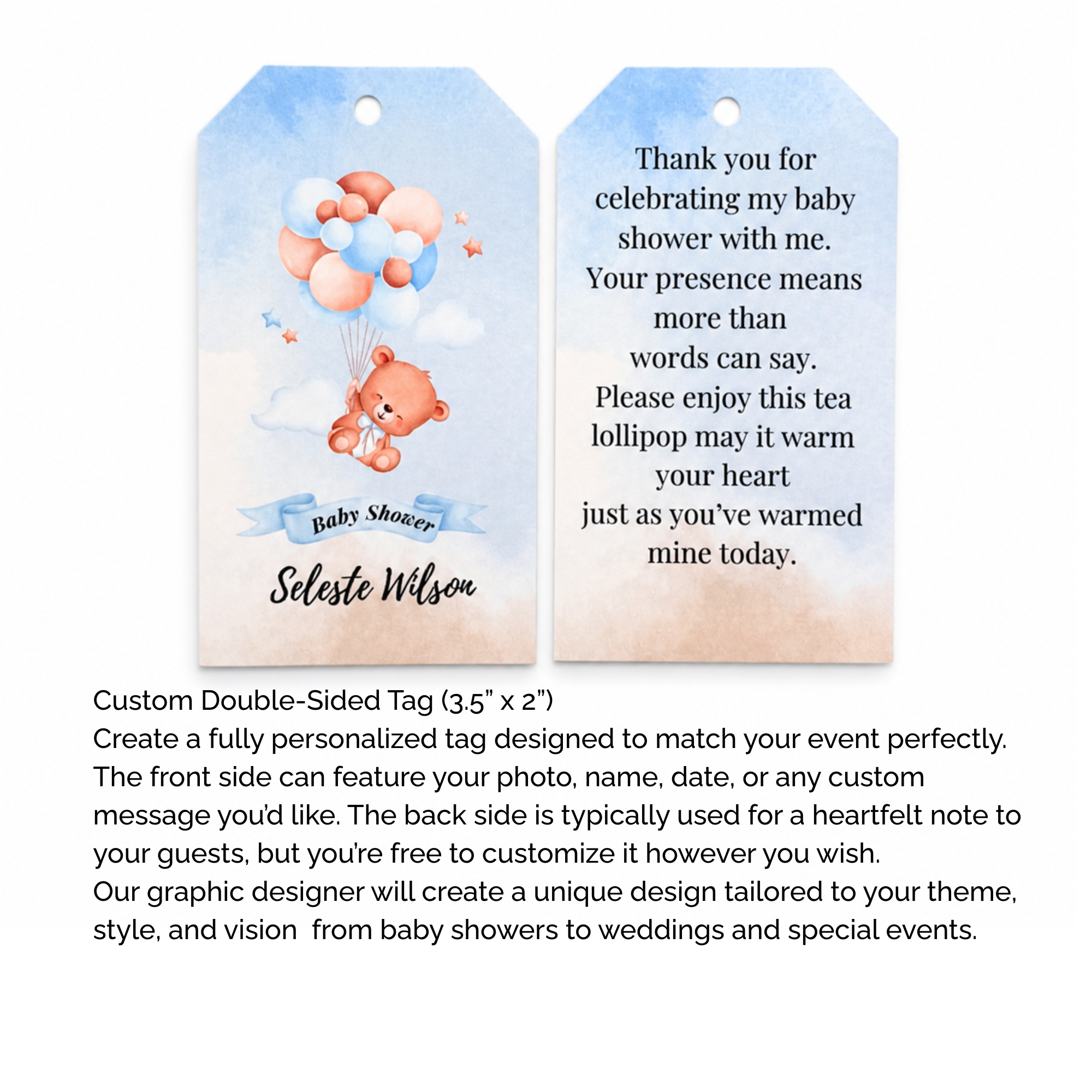 Brew Pops Baby Boy  with a Custom Thank you tag (minimum order 25 pieces) - Sip&