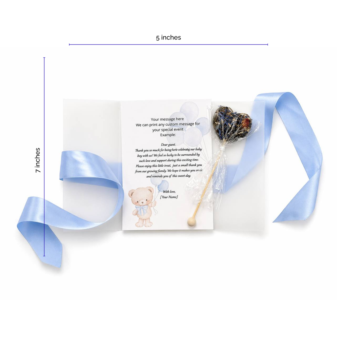 BrewPop Gentle Teddy Keepsake – Baby Boy Favor (minimum order 10 pieces) - Sip&