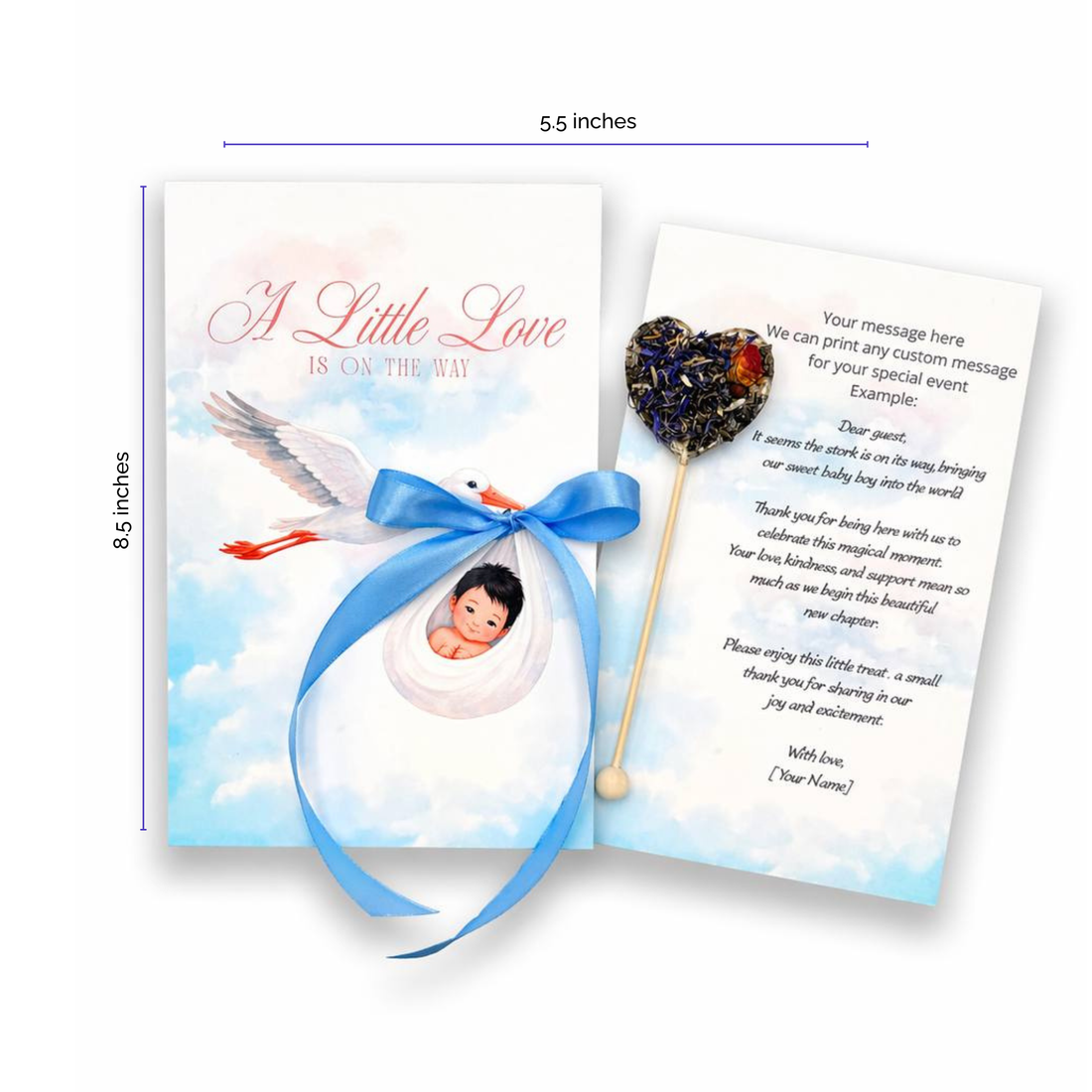 BrewPop Stork Arrival Keepsake Favor – Baby Boy (minimum order 10 pieces) - Sip&