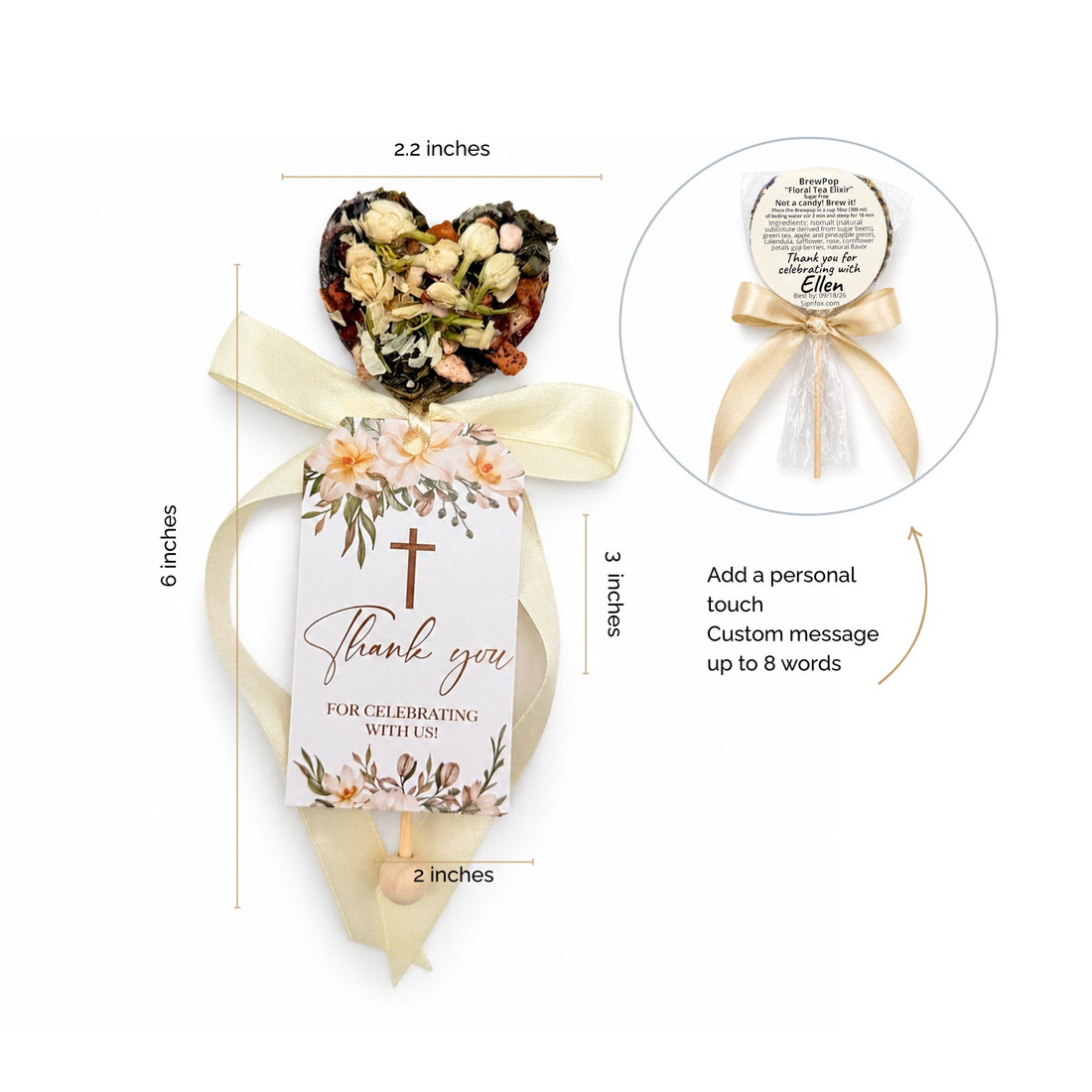 Brew Pop – Grace and Gratitude Tea Favor (minimum order 25 pieces) - Sip&