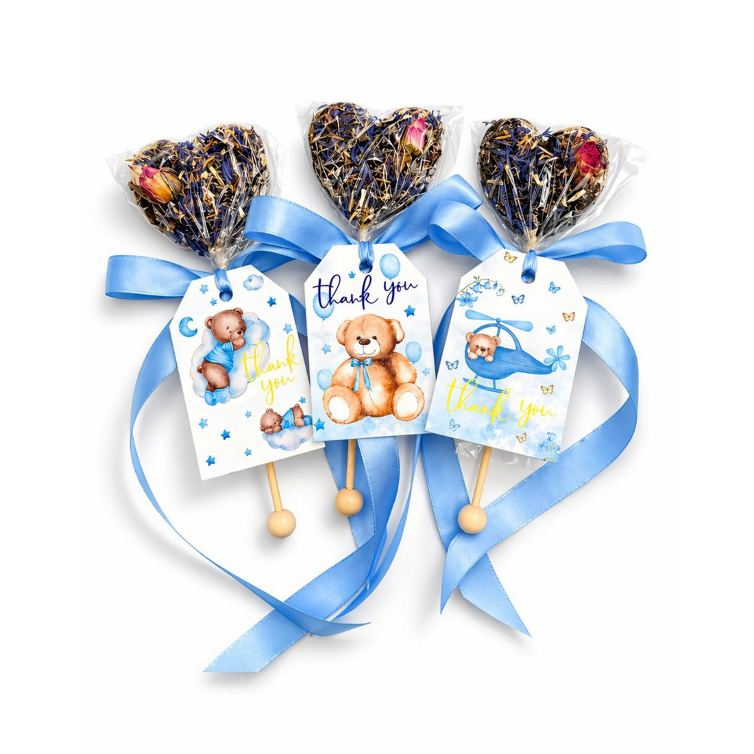 BrewPop Favors – Baby Boy Teddy Mix Tags (minimum order 25 pieces) - Sip&