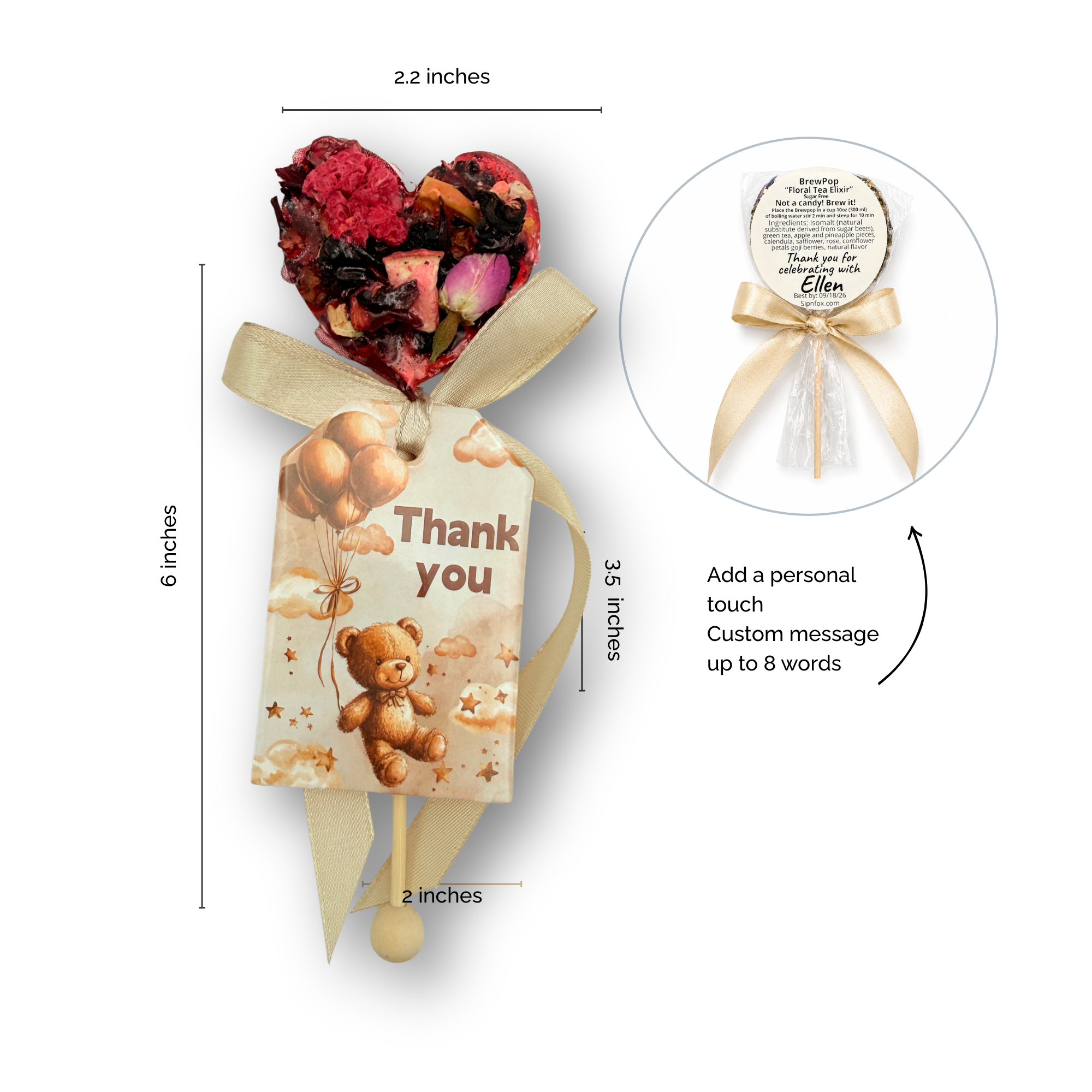 Brew Pops Thank you Teddy (minimum order 10 pieces) - Sip&