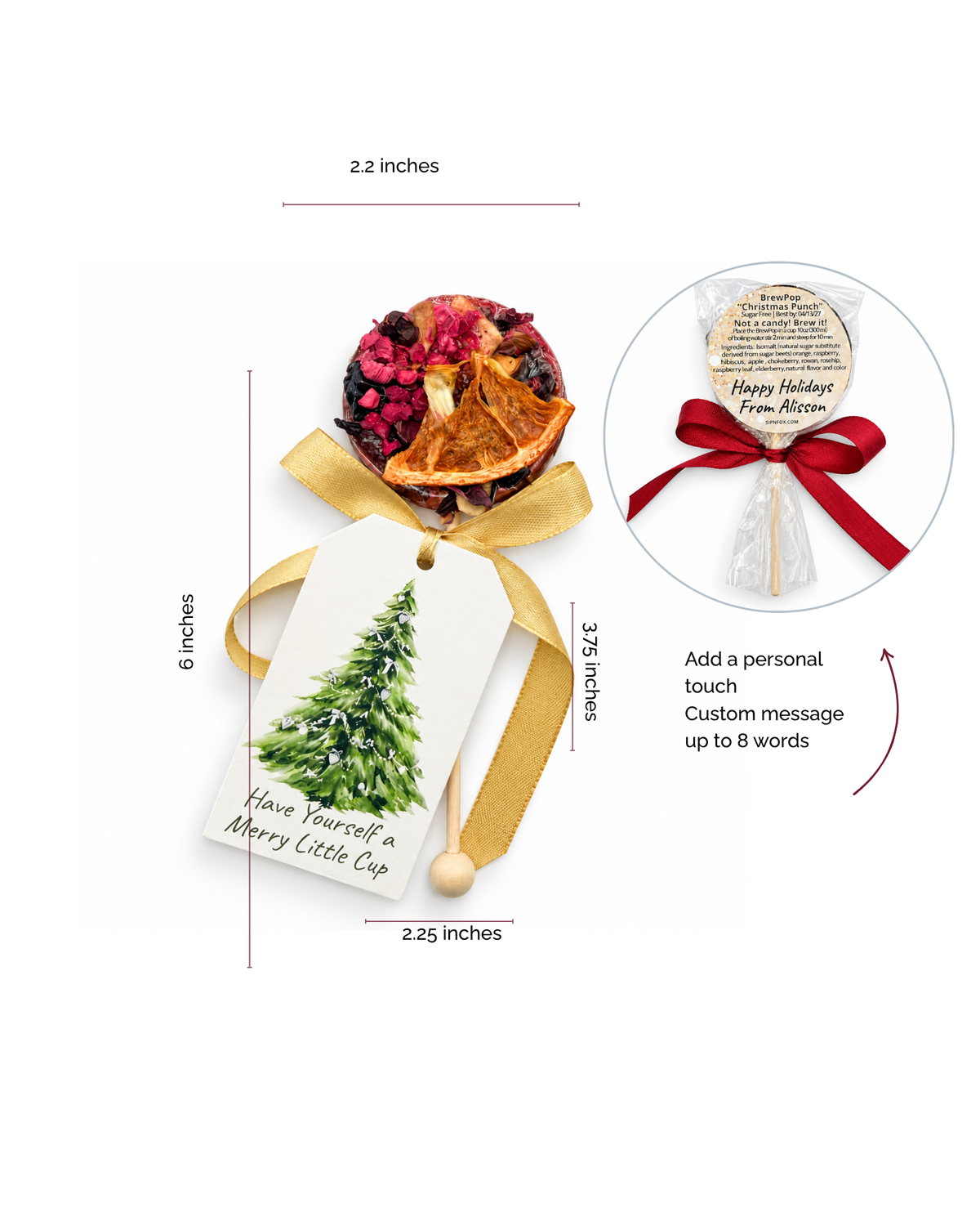 Merry Little Cup Christmas Tree Tag Brew Pop (minimum order 10 pieces)