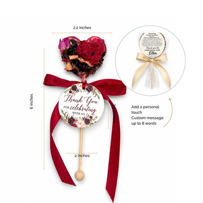 Brew Pop Burgundy Flowers Tag (minimum order 10 pieces)