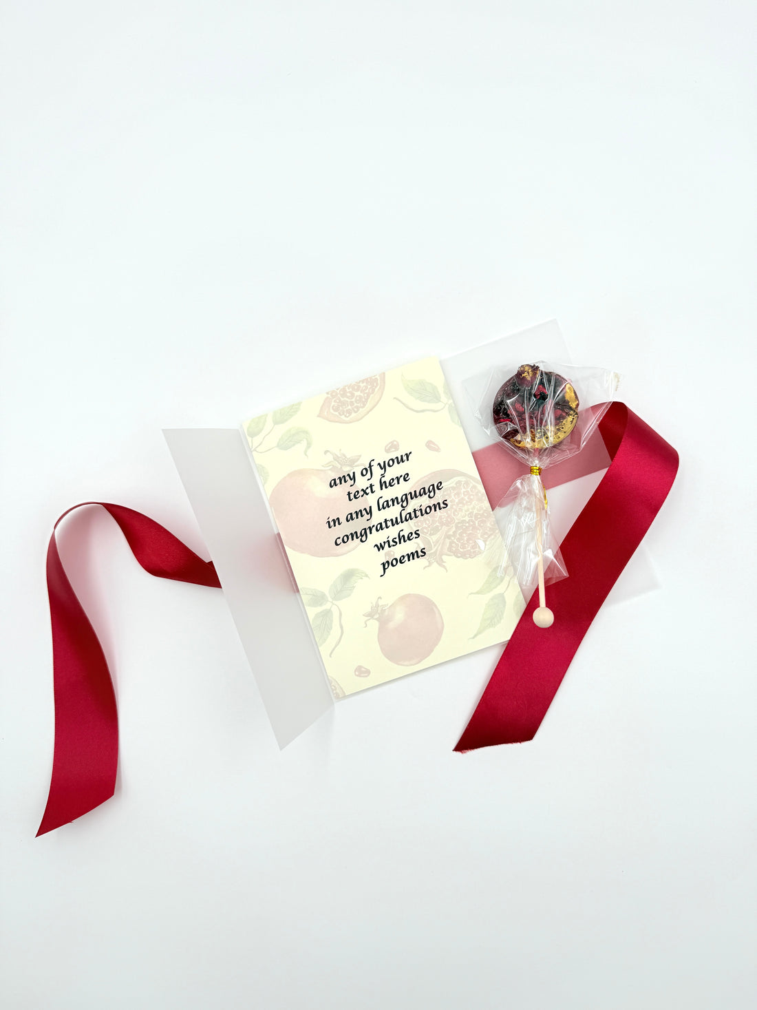 Brew Pop Round Shape Pomegranate with Beautiful Card and Ribbon(🔴Minimum order: 10 Brew cards) Bulk discounts available - Sip&