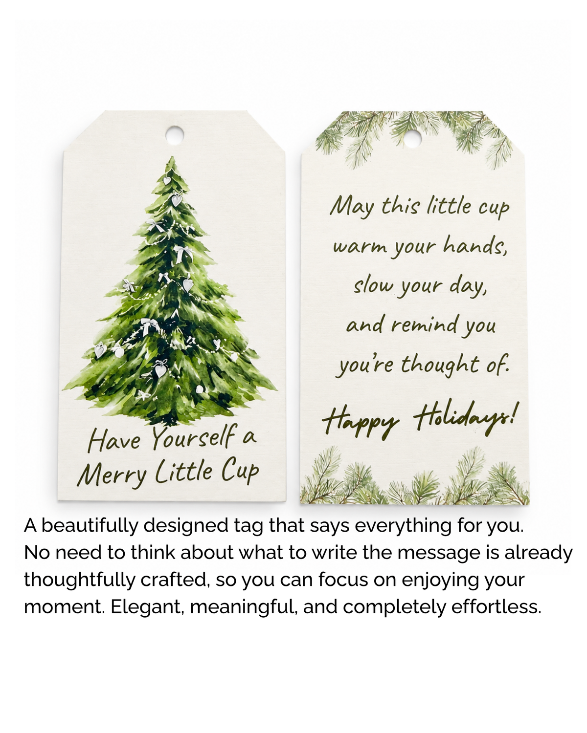 Merry Little Cup Christmas Tree Tag Brew Pop (minimum order 10 pieces)