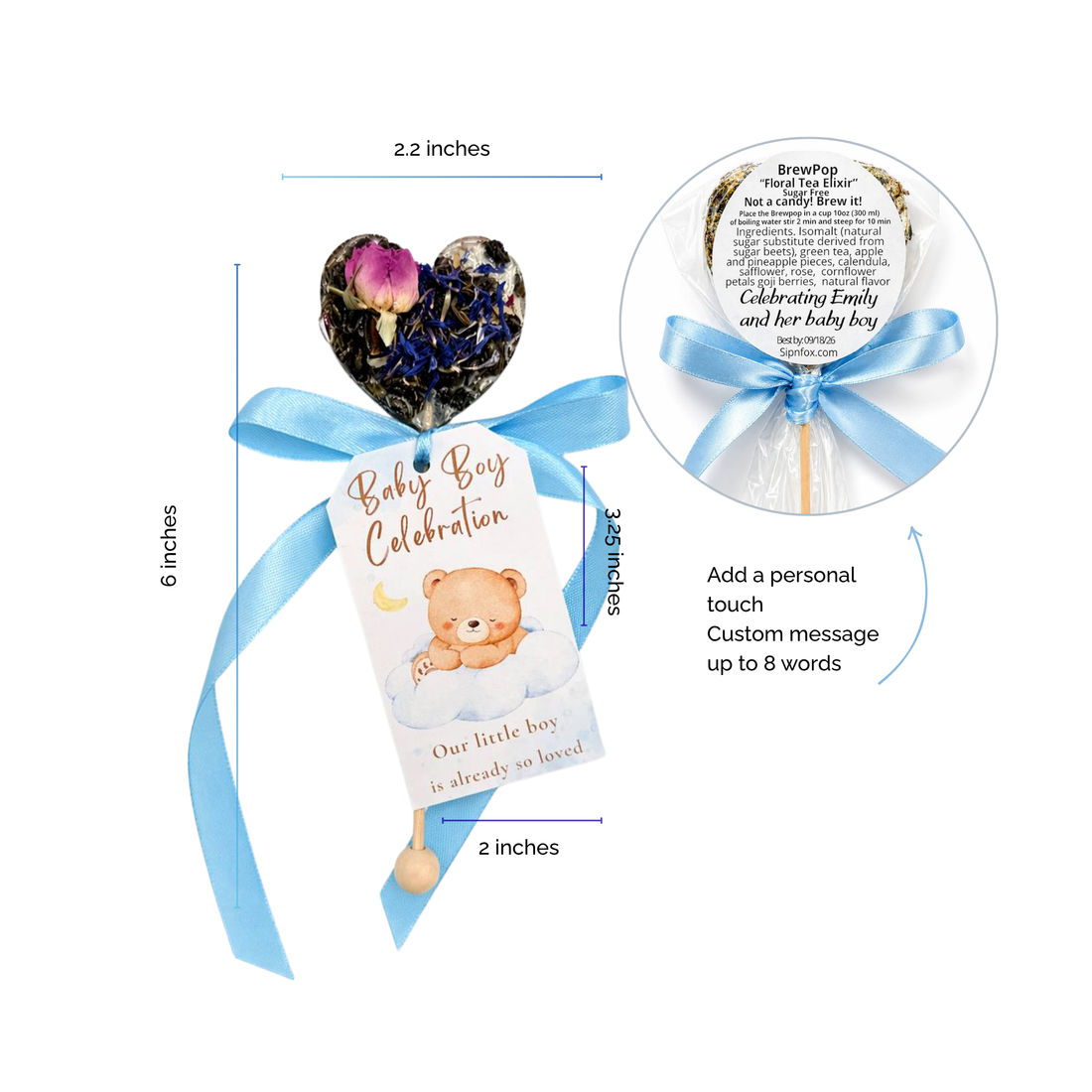 BrewPop Name Game Favor – Baby Boy Edition (minimum order 25 pieces) - Sip&