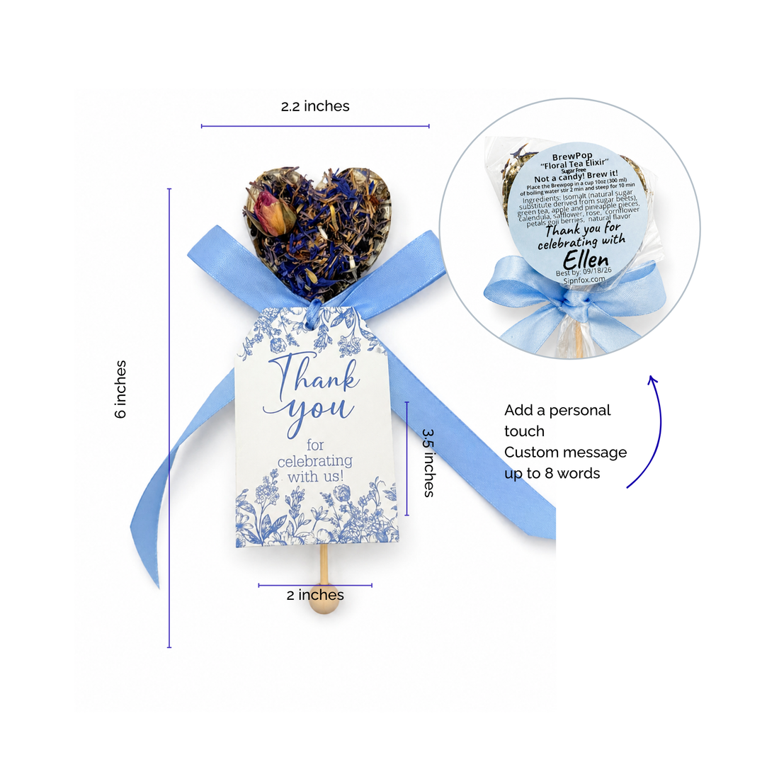 Brew Pop – Blue Garden Tea Favor (minimum order 25 pieces) - Sip&