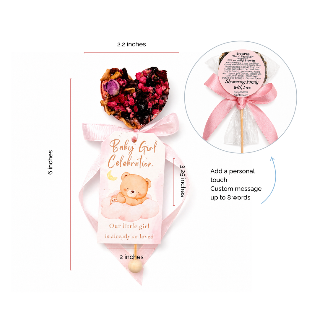 BrewPop Name Game Favor – Baby Girl Edition (minimum order 25 pieces) - Sip&
