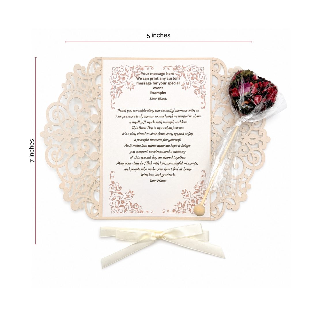 Brew Pop  Blush Pink Lace Keepsake Favor Set (minimum order 10 pieces) - Sip&
