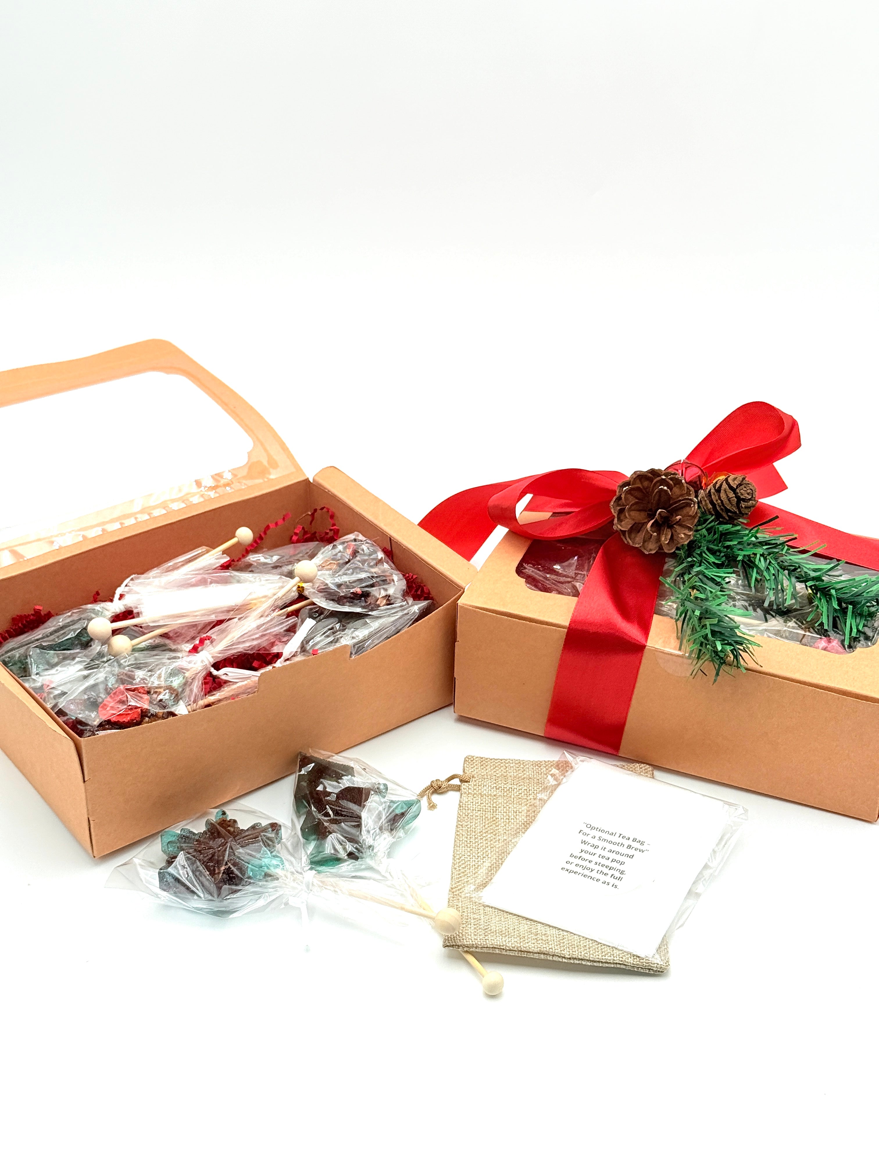10 Christmas Brew Pops Gift Box with a Christmas Decoration on Top - Sip&