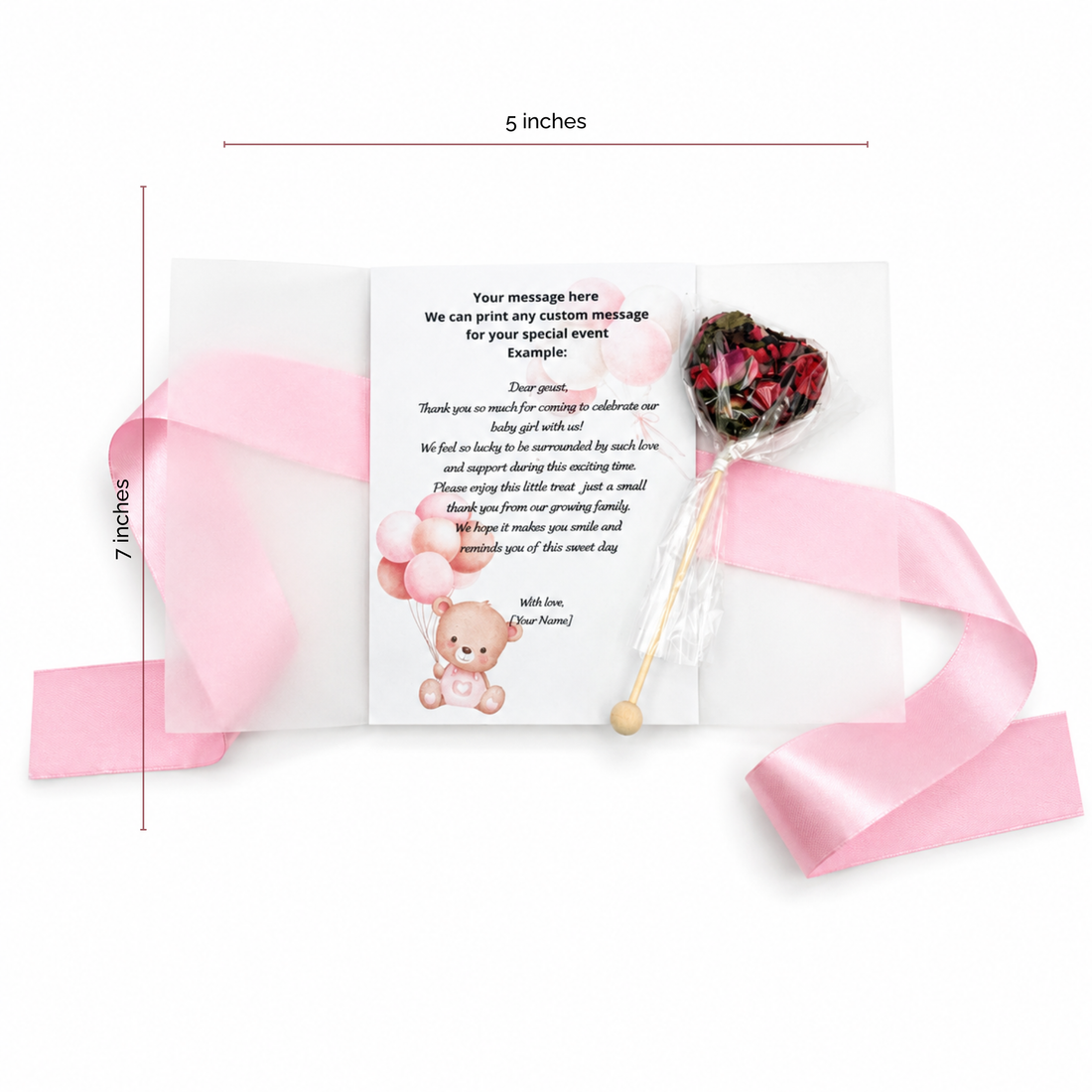 Brew Pop Gentle Teddy Keepsake – Baby Girl Favor (minimum order 10 pieces) - Sip&