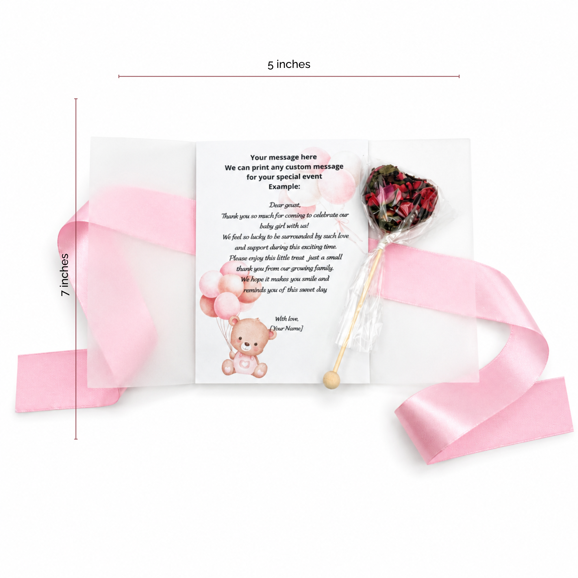 Brew Pop Gentle Teddy Keepsake – Baby Girl Favor (minimum order 10 pieces) - Sip&