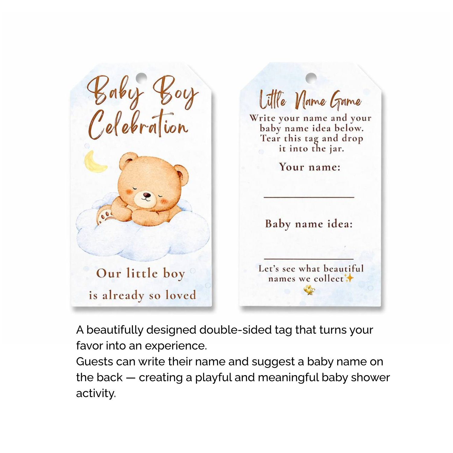 BrewPop Name Game Favor – Baby Boy Edition (minimum order 25 pieces) - Sip&