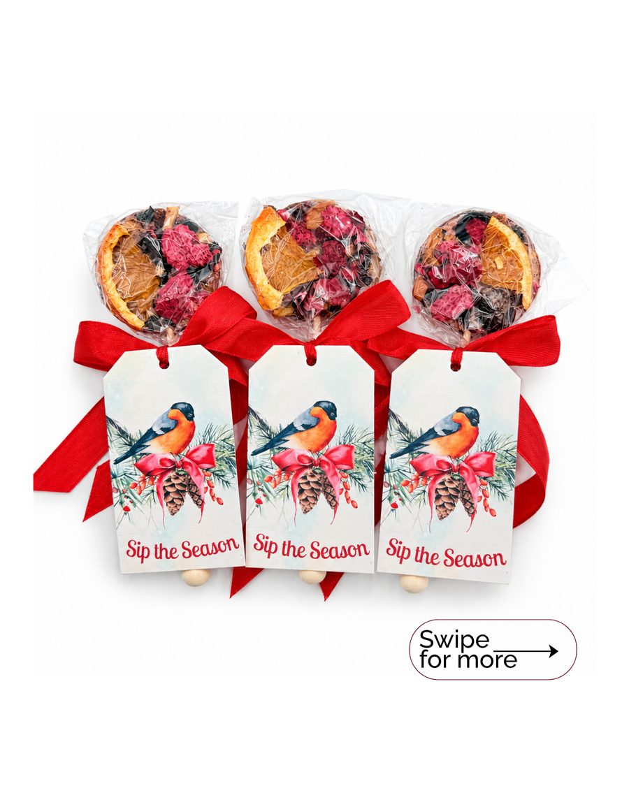 Sip the Season Bullfinch Tag Brew Pop (minimum order 10 pieces)