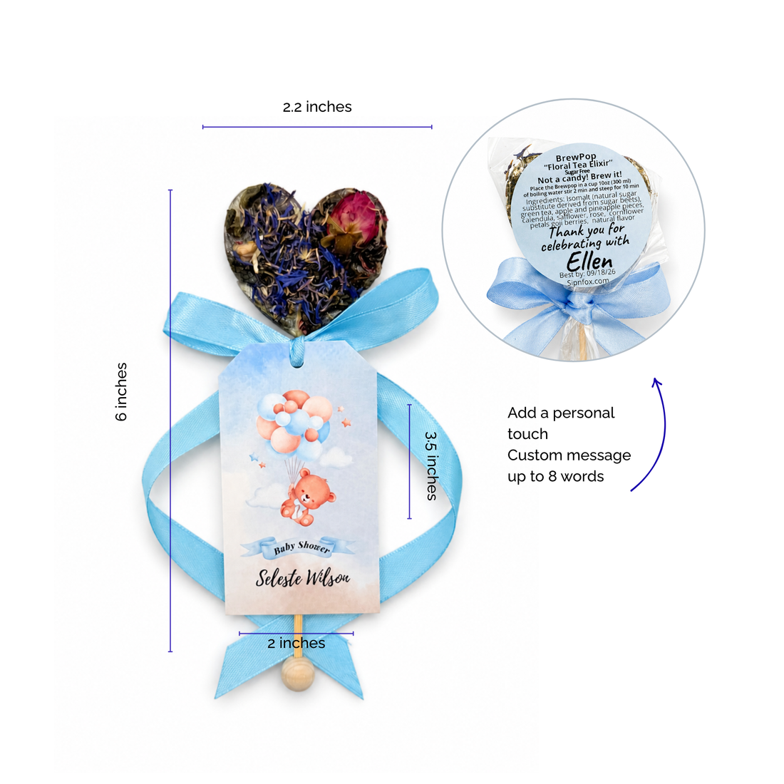 Brew Pops Baby Boy  with a Custom Thank you tag (minimum order 25 pieces) - Sip&