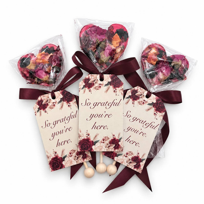 Burgundy Brew Pop with “Thank You” Tag (minimum order 10 pieces)