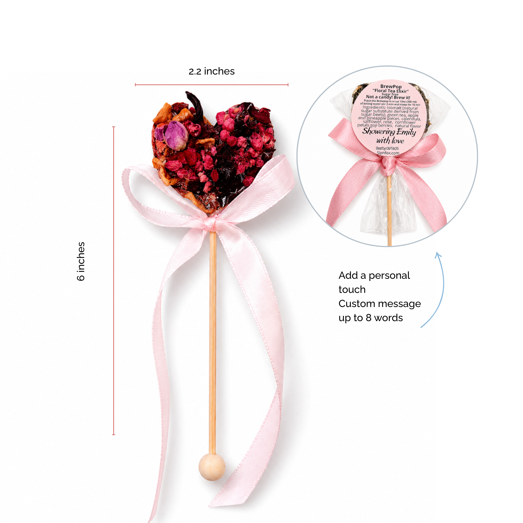 BrewPop Baby Girl Pink Ribbon Favor (minimum order 25 pieces) - Sip&