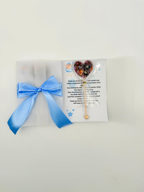 TeaPop with Beautiful Card “Blue Ribbon”(🔴Minimum order: 10 tea cards)