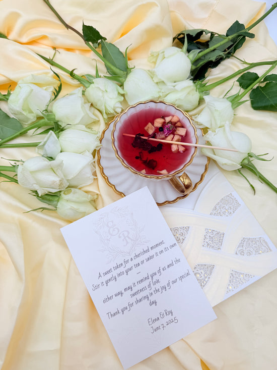 TeaPop with a Beautiful Ivory Lace Card (🔴Minimum order: 10 tea cards)