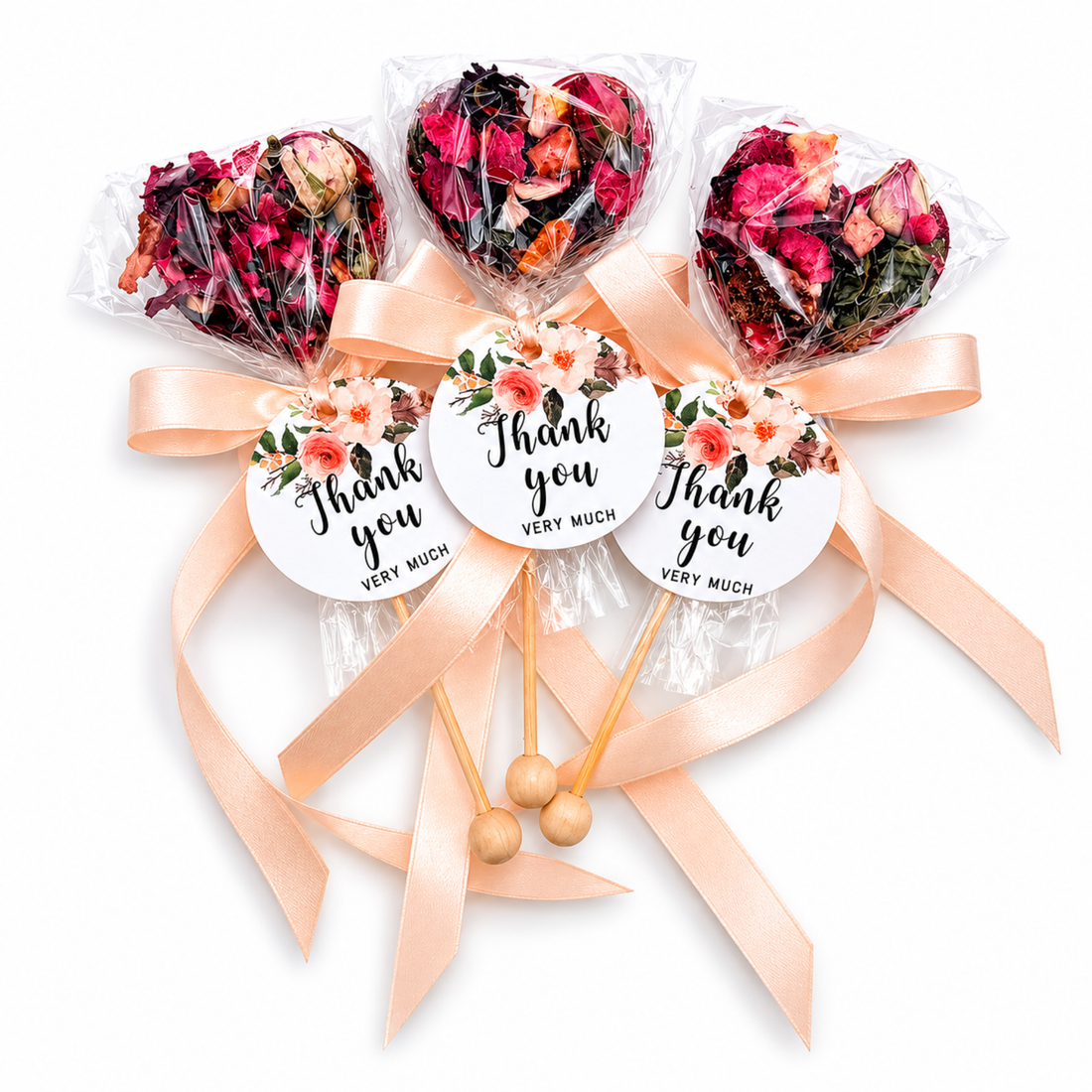 Brew Pop Peach Flowers Tag (minimum order 10 pieces) - Sip&
