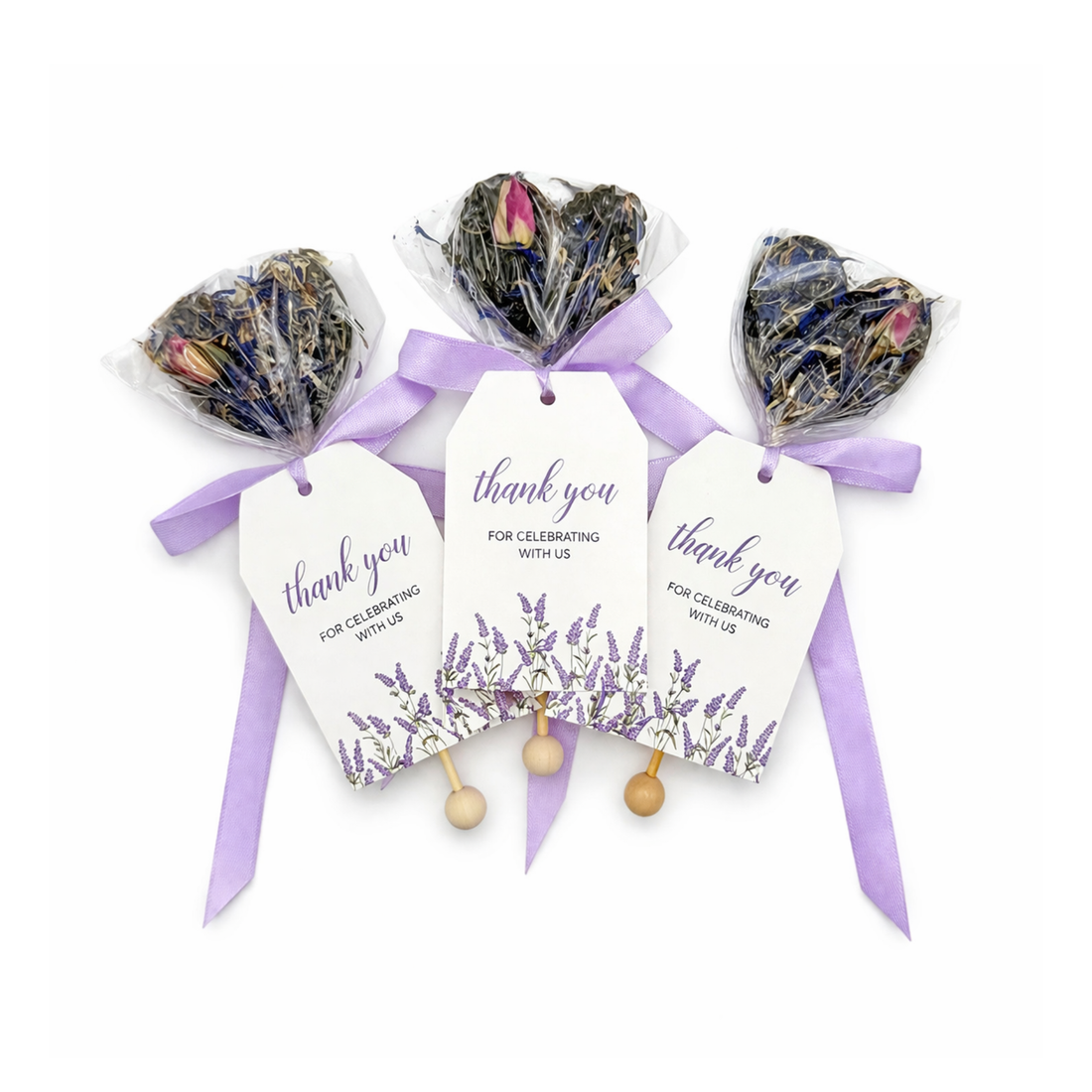 Lavender tea favors set of 10 with ribbon