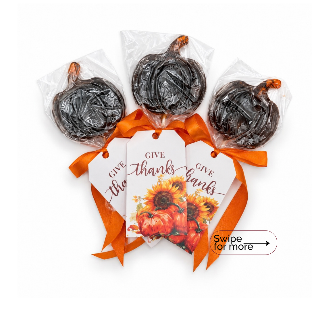 Pumpkin-Shaped Brew Pop with “Thank You” Tag (minimum order 10 pieces)