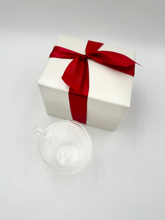 Heart-Shaped Double Wall Glass Cup 8 oz, Clear - Sip&