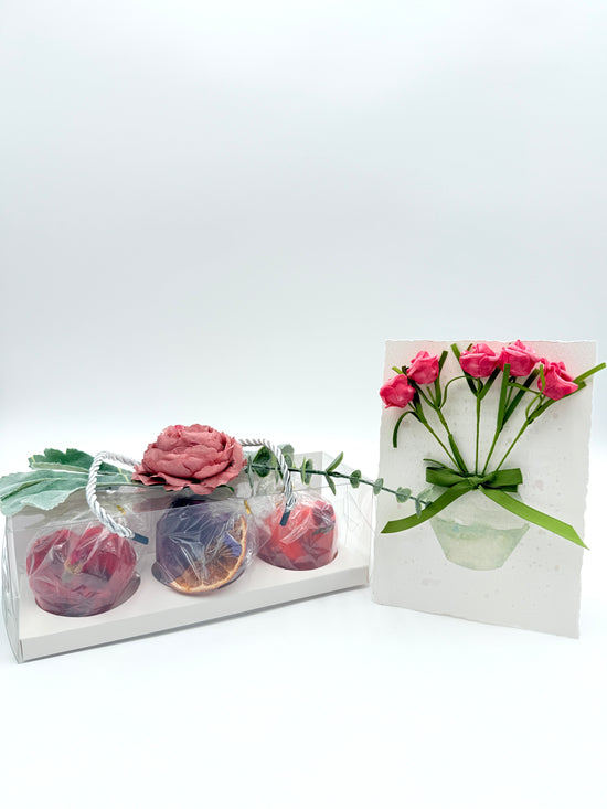 Tea Gift Set with card – Handcrafted 3 Tea Bombs "Sweetheart"