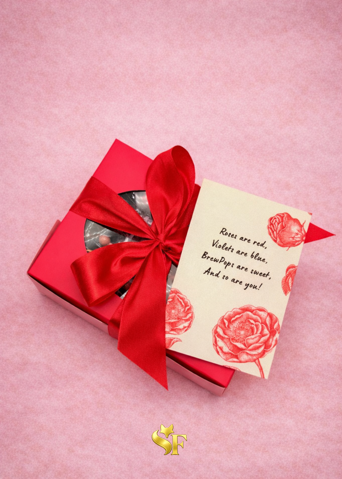 Red Gift Set “10 Tea Roses”  for 300 ml (11.8oz) +Card - Sip&