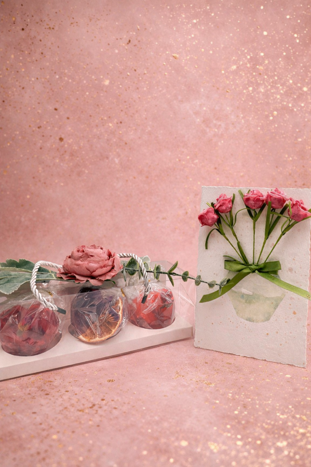 Tea Gift Set with card – Handcrafted 3 Tea Bombs "Sweetheart" - Sip&