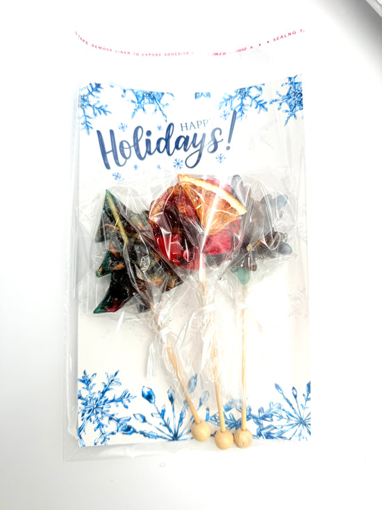 Christmas Mix - 3 Brew Pops with a Card - Snowflake, Christmas Tree & Round Shape (🔴Minimum order: 5 gifts) - Sip&