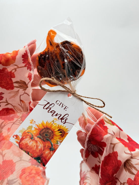 Pumpkin-Shaped Brew Pop with “Thank You” Tag - BestSeller 🔴Minimum order: 10 Brew pops. 5% Off for 100+ Pops (applied automatically at checkout)