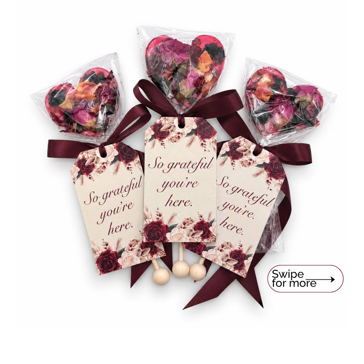 Burgundy Brew Pop with “Thank You” Tag (minimum order 10 pieces) - Sip&