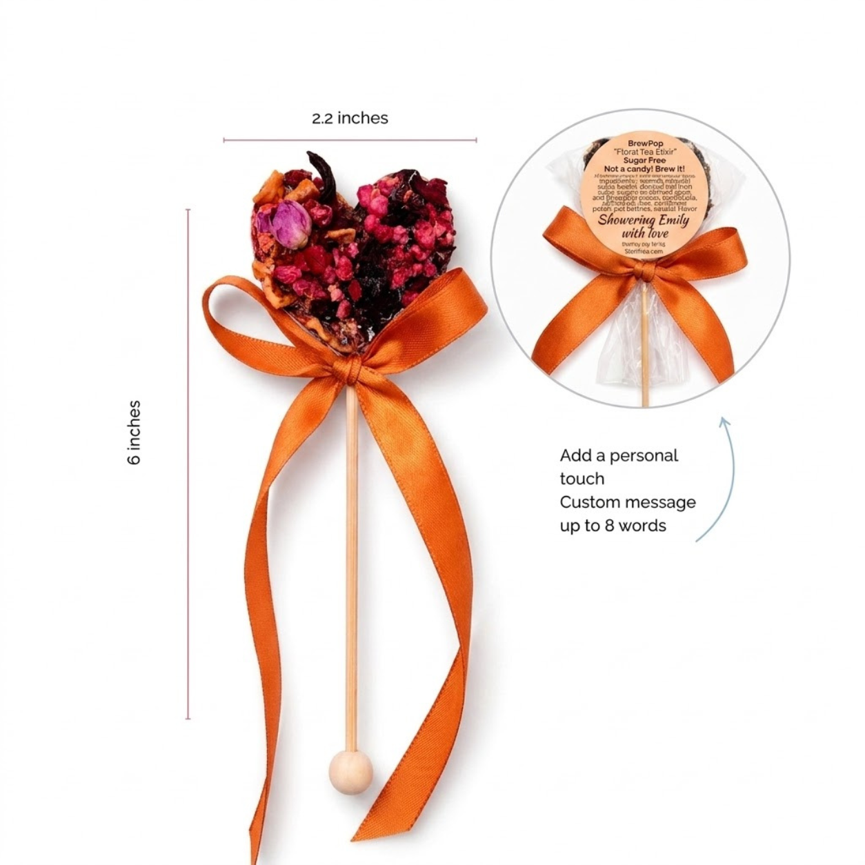 Fall Brew Pops with Custom Ribbon - 15 colors available (minimum order 25 pieces)