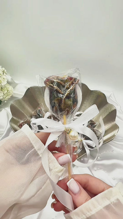 Brew Pop “Rose” with Ribbon and pearl (minimum order 10 pieces)